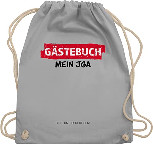 Shirtracer Turnbeutel Rucksack - Junggesellenabschied Männer - JGA Gästebuch I Unterschreiben Gäste - Unisize - Hellgrau - junggesellen beuteltasche goodie bag junggessellenabschied wm110 gadgets von Shirtracer