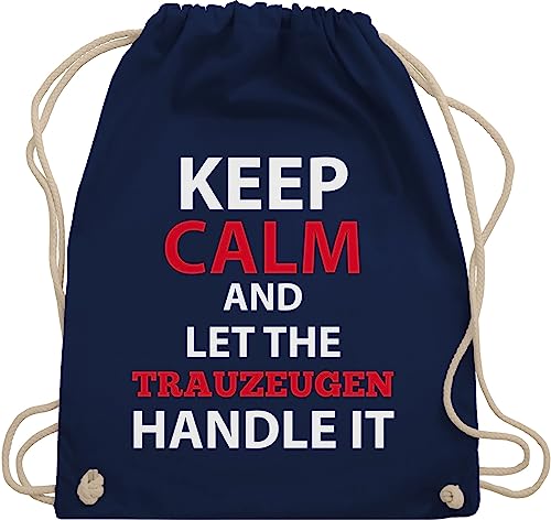 Turnbeutel Rucksack - JGA Junggesellenabschied Männer - Keep Calm Trauzeuge - Unisize - Navy Blau - tasche polter beutel polterabend trauzeugen taschen hen party backgym poltern stoffbeutel von Shirtracer