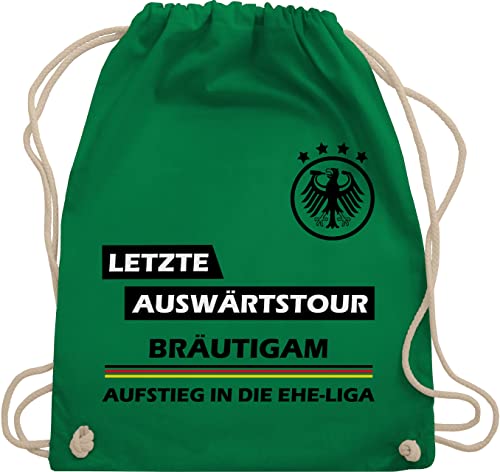 Shirtracer Turnbeutel Rucksack - JGA Junggesellenabschied Männer - Letzte Auswärtstour Bräutigam - Unisize - Grün - auswärts polter rucksäcke jungesellenabschied groom beutelrucksäcke von Shirtracer