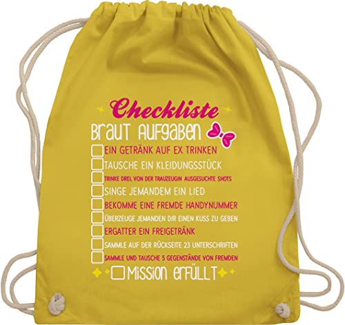 Shirtracer Turnbeutel Rucksack - Junggesellenabschied Frauen - Checkliste Braut Aufgaben - JGA To-do-Liste Bride - Unisize - Gelb - outfit brauttaschen bachelorette party checklist beutel Shirtracer Turnbeutel Rucksack - Junggesellenabschied Frauen - Checkliste Braut Aufgaben - JGA To-do-Liste Bride - Unisize - Gelb - outfit brauttaschen bachelorette party checklist beutel von Shirtracer