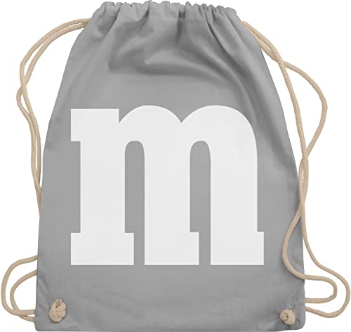 Shirtracer Turnbeutel Rucksack - Karneval Fasching - Taschen - Gruppen M und M Aufdruck I M&M Kostüm Gruppe I MundM & M I MM I Fastnacht I Fasnacht I Fasnet - Unisize - Hellgrau - rucksäcke jga von Shirtracer
