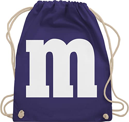 Turnbeutel Rucksack - Karneval Fasching Taschen - Gruppen M und M Aufdruck - M&M Kostüm Gruppe MundM & M MM - Unisize - Lila - beutel für wurfmaterial verkleidung sportrucksack tasche von Shirtracer