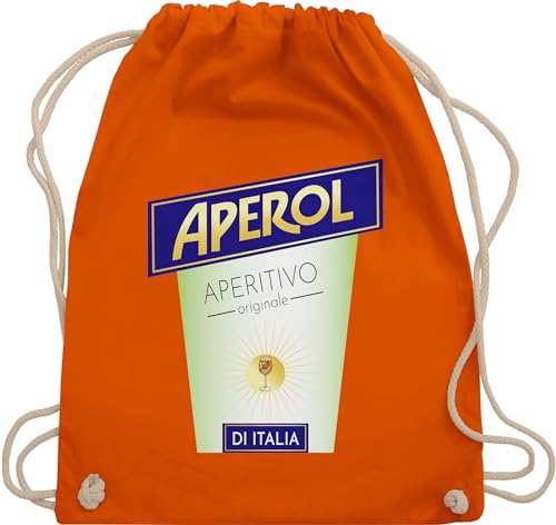 Shirtracer Turnbeutel Rucksack - Karneval & Fasching - Taschen - Aperol Kostüm Flaschen Verkleidung - Unisize - Orange - baumwollrucksack kamelle beutel köstüme stoffturnbeutel wurfbeutel fasching, von Shirtracer