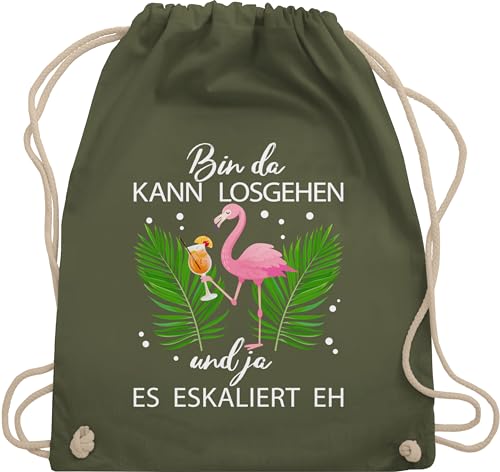 Shirtracer Turnbeutel Rucksack - Karneval & Fasching - Taschen - Bin da kann losgehen und ja es eskaliert eh I Flamingo Kostüm Lustig Mallorca - Unisize - Olivgrün - flamingo-rucksack karnevalsbeutel Shirtracer Turnbeutel Rucksack - Karneval & Fasching - Taschen - Bin da kann losgehen und ja es eskaliert eh I Flamingo Kostüm Lustig Mallorca - Unisize - Olivgrün - flamingo-rucksack karnevalsbeutel von Shirtracer