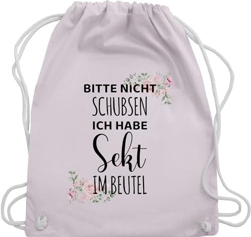 Shirtracer Turnbeutel Rucksack - Karneval & Fasching Taschen - Bitte nicht schubsen ich habe Sekt im Beutel - Frauen Geschenk Mädelsabend - Unisize - Pastell Rosa - wurfmaterial carneval wurftaschen von Shirtracer