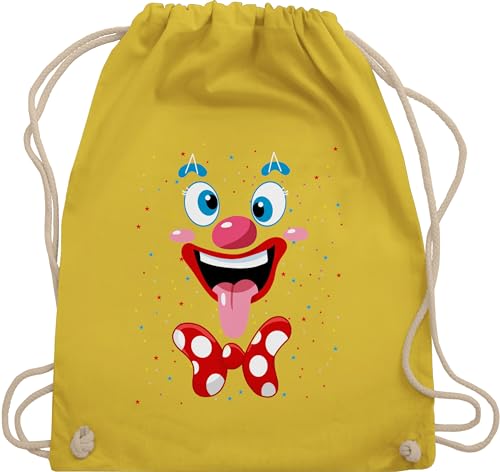 Turnbeutel Rucksack - & - Taschen - Clown Gesicht Kostüm Karneval Clownkostüm Lustig Fasching - Unisize - Gelb - beutel wurfmaterial partner verkleidung karnevalstasche &fasching kamellebeutel von Shirtracer