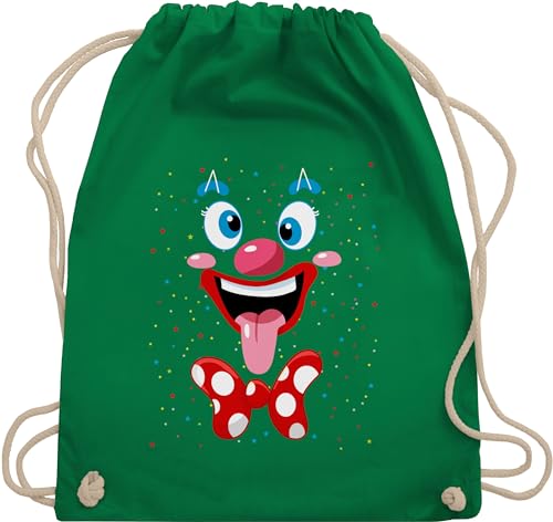 Turnbeutel Rucksack - & - Taschen - Clown Gesicht Kostüm Karneval Clownkostüm Lustig Fasching - Unisize - Grün - beutel wurfmaterial fasnet tasche partner faschings wurftaschen kölner karnevals von Shirtracer