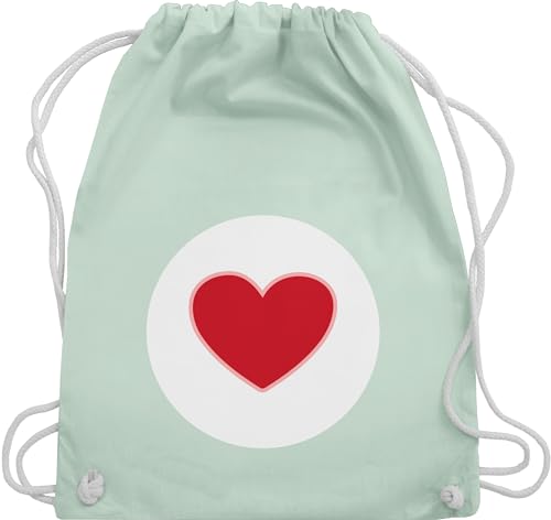 Shirtracer Turnbeutel Rucksack - Karneval & Fasching - Taschen - Glücksbär Herz Geschenk Herzen Geschenke I Glücksbärchi Herz Glücksbärchen I Herzgeschenk Valentinstag - Unisize - Pastell Grün von Shirtracer
