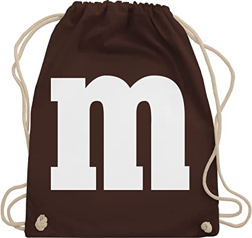 Turnbeutel Rucksack - Karneval Fasching Taschen - Gruppen M und M Aufdruck - M&M Kostüm Gruppe MundM & M MM - Unisize - Braun - fasnet turn tasche beutel partner faschings rucksackbeuteltasche von Shirtracer