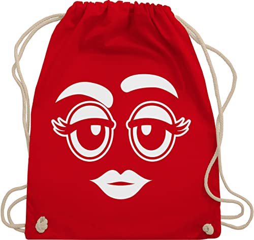 Turnbeutel Rucksack - Karneval & Fasching - Taschen - Gruppenkostüm m&m mit M und M Gesicht - Unisize - Rot - karnevalsbeutel faschings tasche karnevalstasche karnevals beutel wurfbeutel fassenacht von Shirtracer