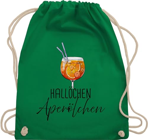 Turnbeutel Rucksack - Karneval & Fasching - Taschen - Hallöchen Aperölchen I Aperol Spritz Mädelsabend I Aperol Spritz Geschenk - Unisize - Grün - beutel festival karnevalsbeutel faschings sauf von Shirtracer