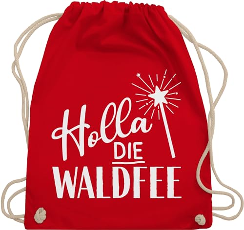 Shirtracer Turnbeutel Rucksack - Karneval & Fasching - Taschen - Holla die Waldfee | Waldfee Kostüm - Unisize - Rot - karnevalsbeutel faschings fee beuteltasche karnevalstasche karnevals feen tasche von Shirtracer
