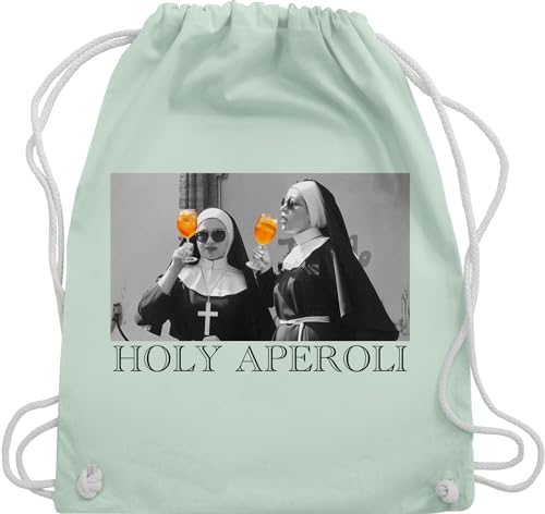 Turnbeutel Rucksack - Karneval & Fasching - Taschen - Holy Aperol I Holy Aperoli I Holy Spritz Mädelsabend I Ladies Night - Unisize - Pastell Grün - tasche karnevalsbeutel faschings nonnen beutel von Shirtracer