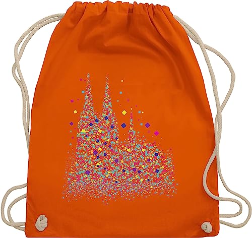 Shirtracer Turnbeutel Rucksack - Karneval & Fasching - Taschen - Kölner Dom Konfetti - Unisize - Orange - wurfbeutel fastnacht koelner beutelrucksäcke köln produkte karnevals tasche köstüme koelsch von Shirtracer