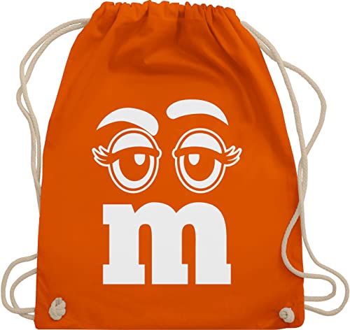 Shirtracer Turnbeutel Rucksack - Karneval & Fasching - Taschen - M und M Augen - Unisize - Orange - beutelrucksäcke kamelle tasche karnevals wurfbeutel fassenacht partner look stoffbeutel wurftaschen von Shirtracer