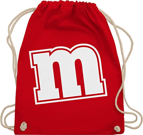 Turnbeutel Rucksack - Karneval & Fasching - Taschen - M&M Motiv - Unisize - Rot - karnevals tasche fasching, m aufdruck beutel kinder wurftasche fasching- buchstabe bags karnevalstaschen carnevale von Shirtracer