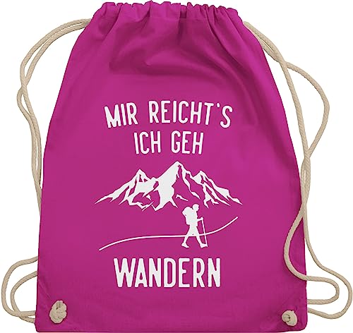 Turnbeutel Rucksack - Laufen Joggen Zubehör - Mir reichts ich geh wandern - Berge - Unisize - Fuchsia - schneeberg rucksäcke geschenke wanderlust trainingsbeutel geschenk bergsteigen sportbeutel von Shirtracer