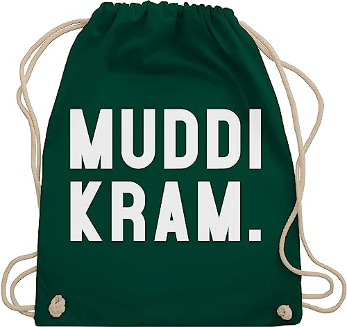Turnbeutel Rucksack - Mama - Taschen - Muddi Kram - Unisize - Dunkelgrün - muttertagsgeschenk stoffrucksack mommy mutter mum stoffbeutel mothers day gift muttertagsgeschenke mom mutti juterucksack von Shirtracer