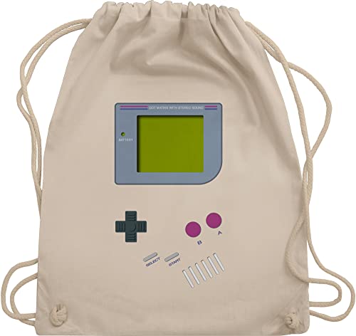 Shirtracer Turnbeutel Rucksack - Karneval & Fasching - Taschen - Gameboy - Unisize - Naturweiß - retro outfit karnevalsbeutel faschings 90 juterucksäcke 90s fashion karnevalstasche karnevals game von Shirtracer