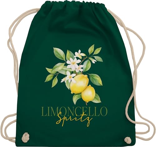 Shirtracer Turnbeutel Rucksack - Party & Alkohol Damen - Limoncello Spritz | Italien-Fans | Italienischer Likör | Zitronenlikör - Unisize - Dunkelgrün - saufrucksack sauf tasche festival clothes alki von Shirtracer