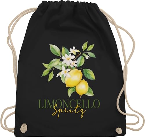 Turnbeutel Rucksack - Party & Alkohol Damen - Limoncello Spritz | Italien-Fans | Italienischer Likör | Zitronenlikör - Unisize - Schwarz - saufrucksack sauf tasche festival clothes alki kordelzug von Shirtracer