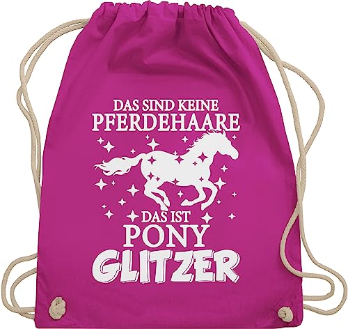 Turnbeutel Rucksack - Pferde Taschen - Das sind keine Pferdehaare - Das ist Pony Glitzer - Unisize - Fuchsia - geschenke für reiter stalltasche pferd pferdeliebhaber juterucksäcke reiten zubehör von Shirtracer