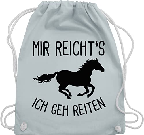 Shirtracer Turnbeutel Rucksack - Pferde Geschenk und Zubehör - Mir reichts ich geh Reiten mit Pferd - Unisize - Pastell Blau - horses bag sportbeutel pferdespruch pferdefreunde stoffturnbeutel von Shirtracer