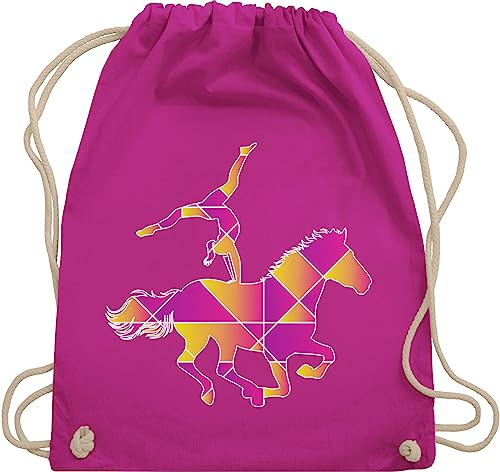 Shirtracer Turnbeutel Rucksack - Pferde Geschenk und Reiten Zubehör - Voltigieren Mädchen Pferd Pferdemotiv - Unisize - Fuchsia - reitertaschen reitsachen voltigier turnsack kindergarten pferdebeutel von Shirtracer