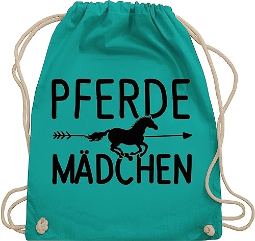 Turnbeutel Rucksack - Taschen - Pferde Mädchen Geschenk Pferdemädchen I Pferdegeschenke I Reiten - Unisize - Türkis - pferdetasche stalltasche pferd pferdeliebhaber pferdetasse turnsack von Shirtracer