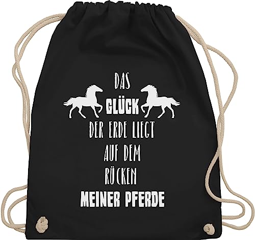 Shirtracer Turnbeutel Rucksack - Pferde - Taschen - Das Glück der Erde - Unisize - Schwarz - pferdetaschen mädchen stalltasche pferd pferdeliebhaber beutel reitsachen+mädchen pferdebeutel reiten von Shirtracer