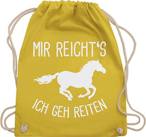 Turnbeutel Rucksack - Pferde - Taschen - Mir reichts ich geh Reiten - Unisize - Gelb - geschenk pferdefreund pferd sportbeutel stoff reitbedarf mädchen 6 jahre reitersache mit baumwollrucksack von Shirtracer