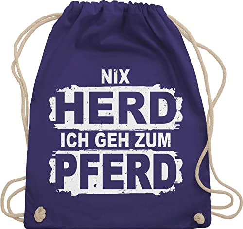 Turnbeutel Rucksack - Pferde - Taschen - Nix Herd ich geh zum Pferd - Unisize - Lila - tasche für reiter pferdebeutel pferdeliebhaber stoffrucksack pferderucksäcke reiten turnsack reitrucksack von Shirtracer