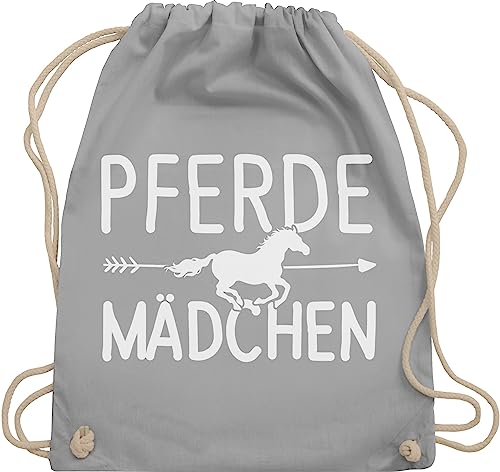 Turnbeutel Rucksack - Taschen - Pferde Mädchen - Pferdemädchen - Unisize - Hellgrau - pferdetaschen stalltasche pferd pferdeliebhaber fjordis stoffrucksack reiterzubehör pferdebeutel reiten von Shirtracer