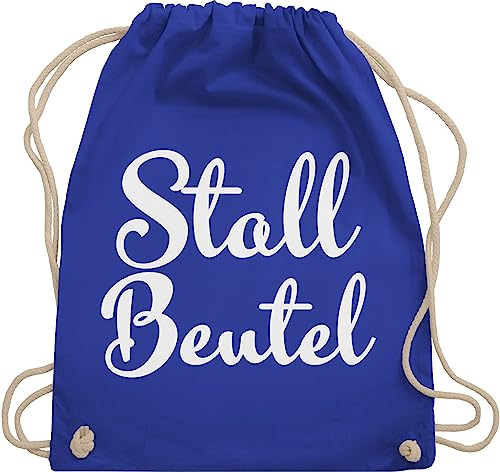 Shirtracer Turnbeutel Rucksack - Pferde - Taschen - Stallbeutel Bubble Schrift - Unisize - Royalblau - pferden sprüche geschenke für pferdefreunde pferdezubehör reitsachen pferdeliebe von Shirtracer