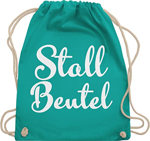 Turnbeutel Rucksack - Pferde - Taschen - Stallbeutel Bubble Schrift - Unisize - Türkis - stalltasche pferd pferdeliebhaber rucksäcke pferdebeutel reiten sporttasche pferderucksäcke pferdespruch von Shirtracer
