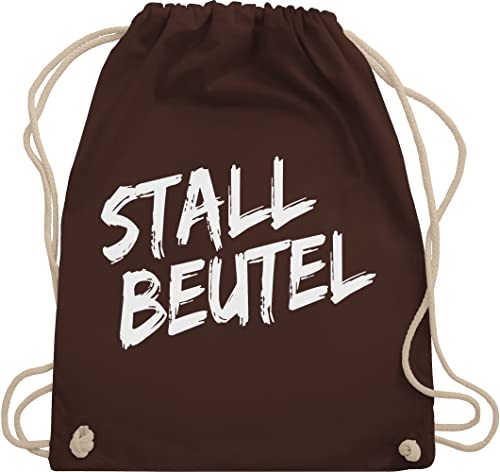 Turnbeutel Rucksack - Pferde - Taschen - Stallbeutel Distressed - Unisize - Braun - tasche mädchen geschenk mit pferden kordel reit pferde-print kinder baumwolle reitersache stoff pferd. einfarbig von Shirtracer