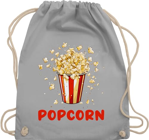 Turnbeutel Rucksack - & Fasching - Taschen - Popcorn Fan I Popcornverkleidung Karneval I Filmliebhaber Pop-Corn - Unisize - Hellgrau - popcorntasche karnevalsbeutel faschings pop corn tasche von Shirtracer
