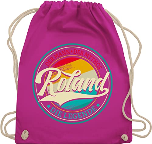 Turnbeutel Rucksack - Schlager Party Outfit - Roland der Mann der Mythos die Legende - Unisize - Fuchsia - beutel schlagerparty stoffbeutel schlagernacht beuteltasche für schlagerfans tasche malle von Shirtracer