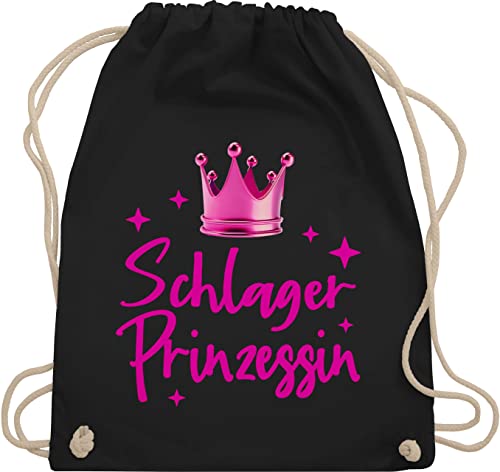 Turnbeutel Rucksack - Party Outfit - Schlager Prinzessin - Konzert Volksmusik Schlagerparty - Unisize - Schwarz - beutel schlagernacht schlagerprinzessin tasche für schlagerfans princess baumwolle von Shirtracer