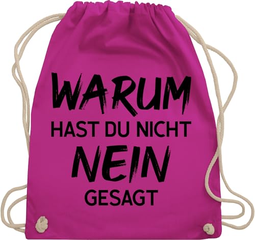 Turnbeutel Rucksack - Schlager Party Outfit - Warum hast du nicht nein gesagt - Unisize - Fuchsia - taschen schlagerfans rucksaecke schlagerparty bag rucksäcke sporttasche beuteltasche turnsack von Shirtracer