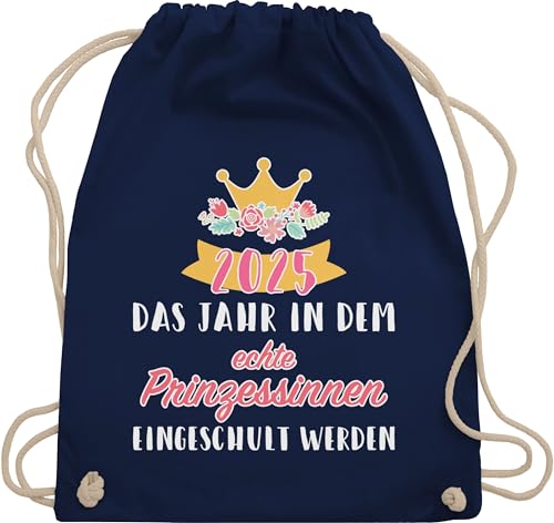 Shirtracer Turnbeutel Rucksack - Schulanfang & Einschulung Geschenk - 2025 Prinzessinnen eingeschult werden - Unisize - Navy Blau - schuleinführung geschenke mädchen einschulung-schulanfang von Shirtracer