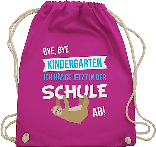 Shirtracer Turnbeutel Rucksack - Schulanfang & Einschulung Geschenk - Bye, Bye Kindergarten - Unisize - Fuchsia - geschenke mädchen einschulung-schulanfang schulanfänger kiga schule stoffbeutel von Shirtracer
