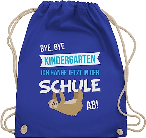 Shirtracer Turnbeutel Rucksack - Schulanfang & Einschulung Geschenk - Bye, Bye Kindergarten - Unisize - Royalblau - geschenke mädchen einschulung-schulanfang schulanfänger kiga schule stoffbeutel von Shirtracer