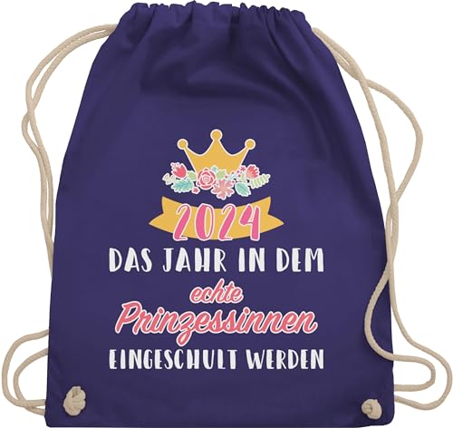 Turnbeutel Rucksack - Schulanfang & Einschulung Geschenk - 2024 Prinzessinnen eingeschult werden - Unisize - Lila - schulanfaenger sporttasche schulkind erste schultag turnen beutel schuleinführung von Shirtracer