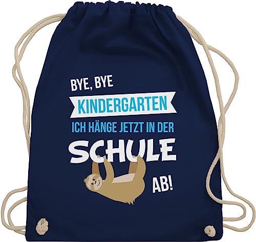 Shirtracer Turnbeutel Rucksack - Schulanfang & Einschulung Geschenk - Bye, Bye Kindergarten - Unisize - Navy Blau - geschenke mädchen einschulung-schulanfang schulanfänger kiga schule stoffbeutel von Shirtracer