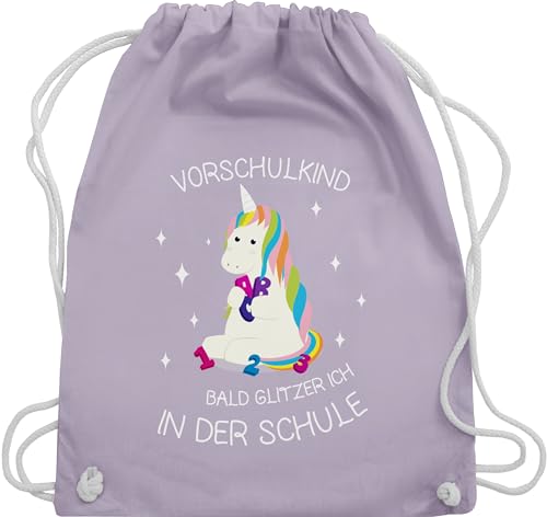 Shirtracer Turnbeutel Rucksack - Schulanfang & Einschulung Geschenk - Vorschul-Kind Einhorn - Unisize - Pastell Lila - vorschul beutel einschulung-schulanfang schulanfänger männer sportsack von Shirtracer