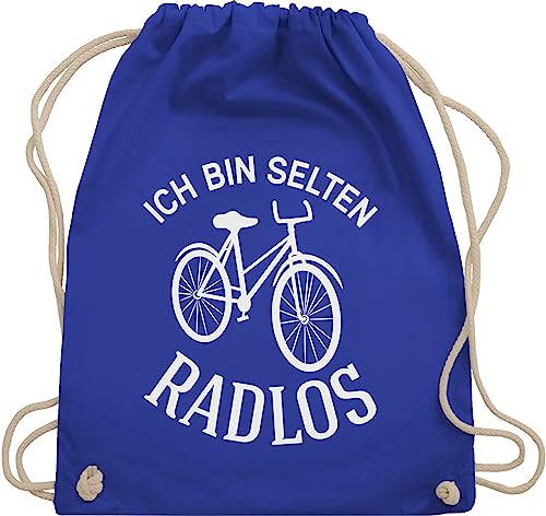 Turnbeutel Rucksack - Sprüche Statement - Ich bin selten Radlos - Unisize - Royalblau - fahrrad- sportbeutel baumwolle fahrradfahren stofftasche fahrradgeschenke baumwoll tasche fahrradbekleidung von Shirtracer