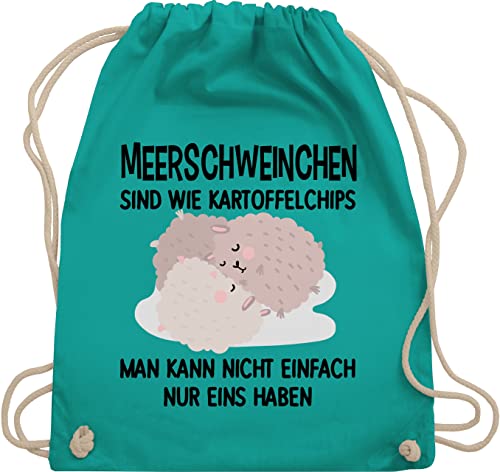 Turnbeutel Rucksack - Sprüche Statement - Lustiges Meerschweinchen Motiv - Unisize - Türkis - turnen tasche tiere sportbeutel animals sporttasche tiermotive kinder beutel stoff tieren von Shirtracer