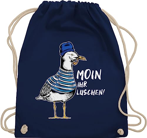 Shirtracer Turnbeutel Rucksack - Sprüche Statement - Moin ihr Luschen - Coole Möwe - Weiß - Unisize - Navy Blau - ostsee mit aufschrift möwen beutel statements möwe, stoffrucksack sprüchen nordsee Shirtracer Turnbeutel Rucksack - Sprüche Statement - Moin ihr Luschen - Coole Möwe - Weiß - Unisize - Navy Blau - ostsee mit aufschrift möwen beutel statements möwe, stoffrucksack sprüchen nordsee von Shirtracer