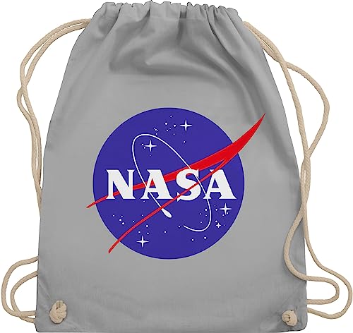 Shirtracer Turnbeutel Rucksack - Sprüche Statement - Nasa Meatball Logo I NASA Raumfahrt - Unisize - Hellgrau - turnbeutel. zocker space beutel geek patch juterucksack nerd sternen beuteltasche nerds von Shirtracer